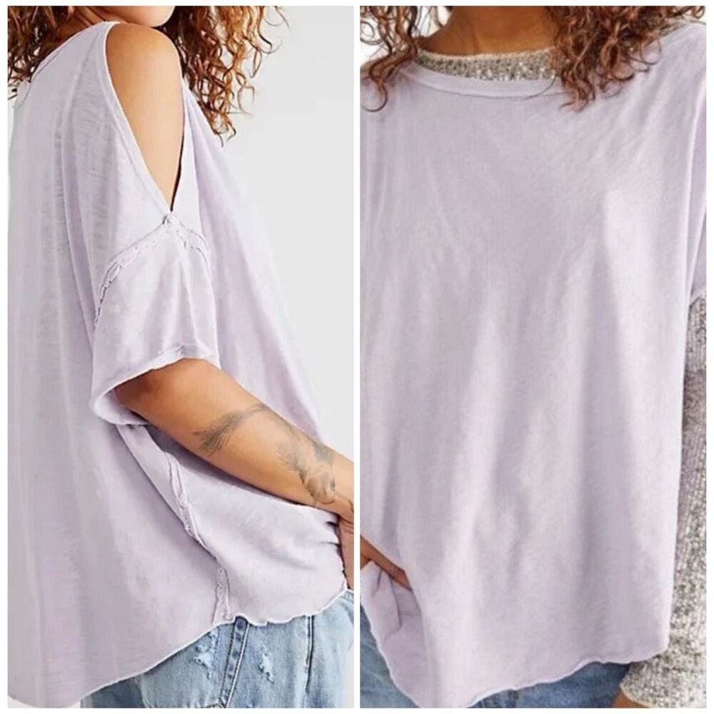 We The Free People U Fancy Slouchy Tee oversized in lavender Women’s medium NEW